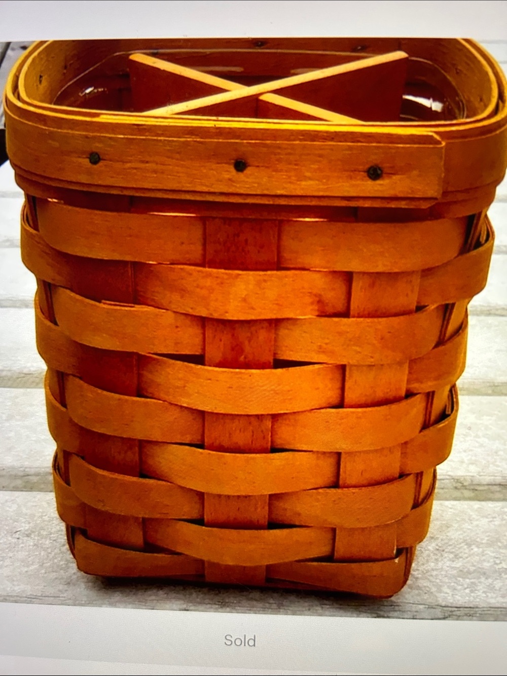 Longaberger Orange Woven Storage Basket
